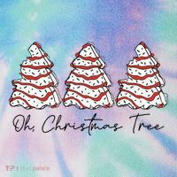 Groovy Oh Christmas Tree Xmas Lights Funny Tree Cakes Debbie  Legacy Tie Dye Trucker Hat