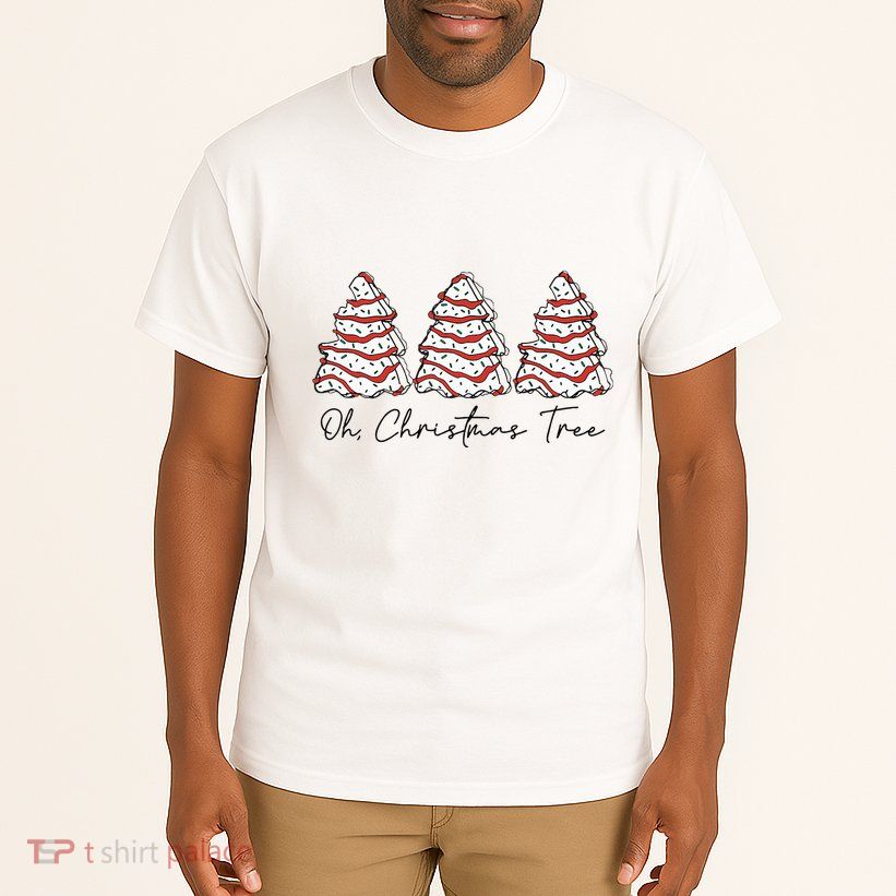 Groovy Oh Christmas Tree Xmas Lights Funny Tree Cakes Debbie  Tall T-Shirt