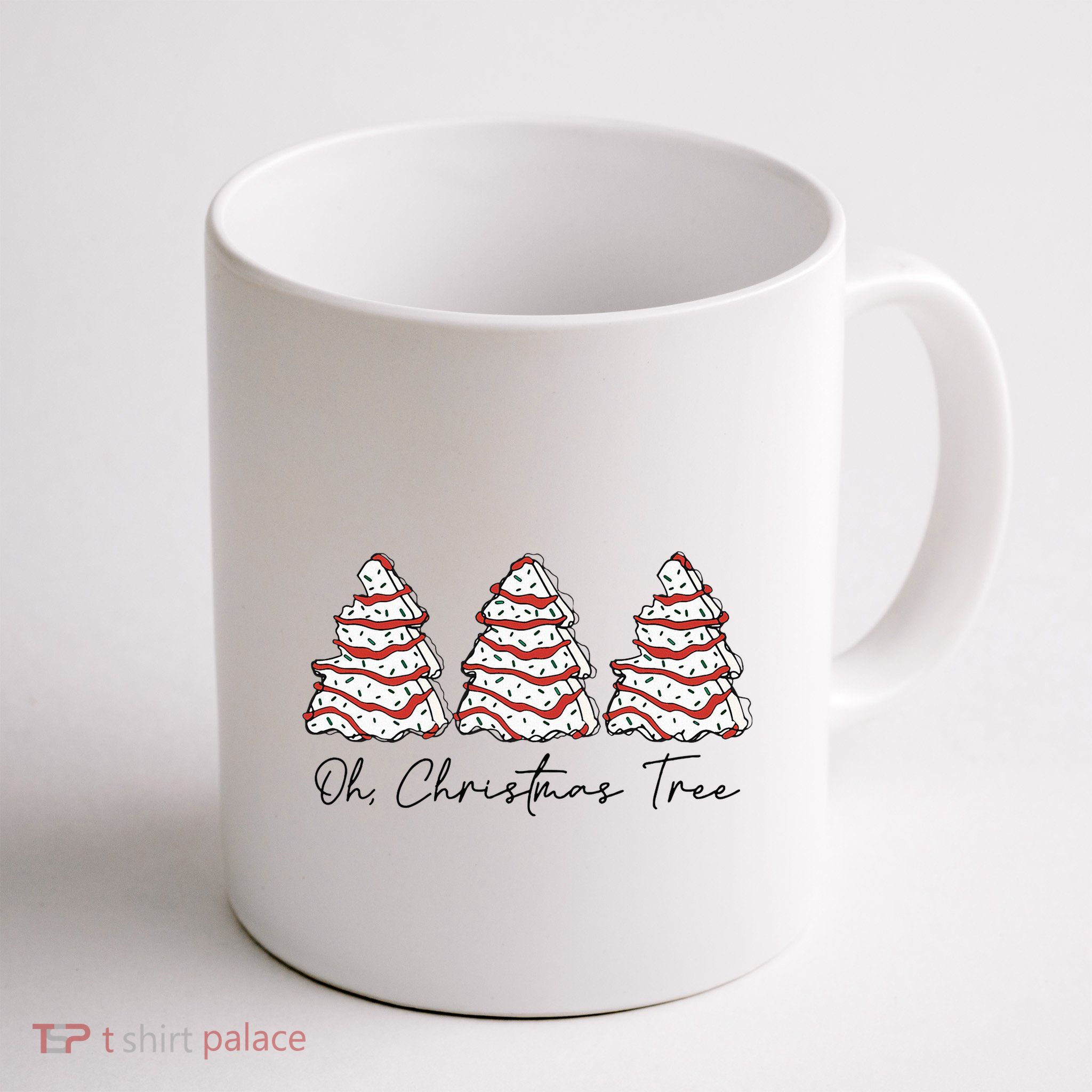 Groovy Oh Christmas Tree Xmas Lights Funny Tree Cakes Debbie  Mug