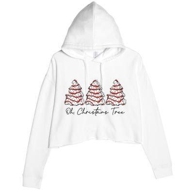 Groovy Oh Christmas Tree Xmas Lights Funny Tree Cakes Debbie  Crop Fleece Hoodie