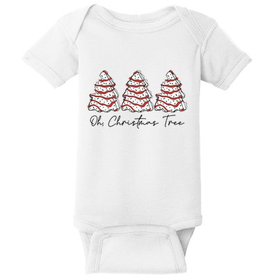 Groovy Oh Christmas Tree Xmas Lights Funny Tree Cakes Debbie  Baby Bodysuit