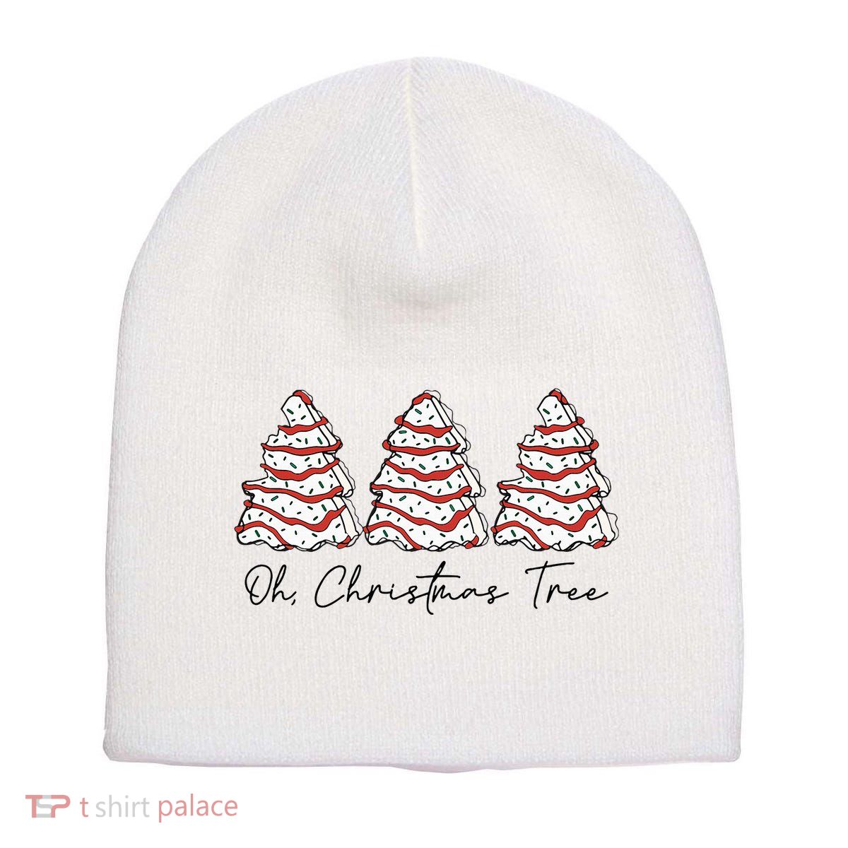 Groovy Oh Christmas Tree Xmas Lights Funny Tree Cakes Debbie  Short Acrylic Beanie