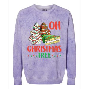 Groovy Oh Christmas Tree Cakes Debbie Becky Jen Cake Lovers Colorblast Crewneck Sweatshirt