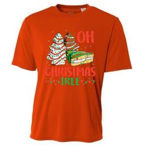 Groovy Oh Christmas Tree Cakes Debbie Becky Jen Cake Lovers Cooling Performance Crew T-Shirt