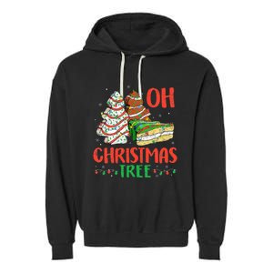 Groovy Oh Christmas Tree Cakes Debbie Becky Jen Cake Lovers Garment-Dyed Fleece Hoodie