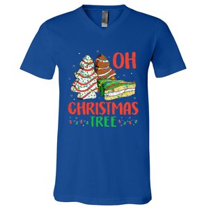 Groovy Oh Christmas Tree Cakes Debbie Becky Jen Cake Lovers V-Neck T-Shirt