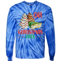 Groovy Oh Christmas Tree Cakes Debbie Becky Jen Cake Lovers Tie-Dye Long Sleeve Shirt