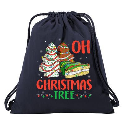 Groovy Oh Christmas Tree Cakes Debbie Becky Jen Cake Lovers Drawstring Bag