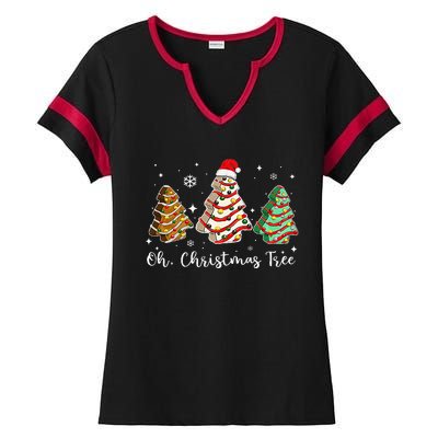 Groovy Oh Christmas Tree Cakes Debbie Becky Jen Cake Lovers Ladies Halftime Notch Neck Tee