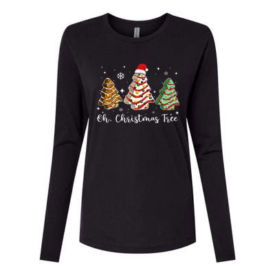 Groovy Oh Christmas Tree Cakes Debbie Becky Jen Cake Lovers Womens Cotton Relaxed Long Sleeve T-Shirt