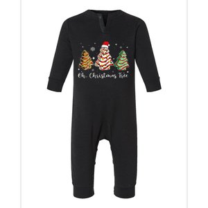 Groovy Oh Christmas Tree Cakes Debbie Becky Jen Cake Lovers Infant Fleece One Piece