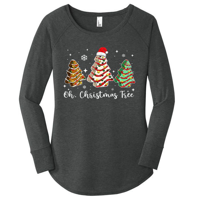 Groovy Oh Christmas Tree Cakes Debbie Becky Jen Cake Lovers Women's Perfect Tri Tunic Long Sleeve Shirt