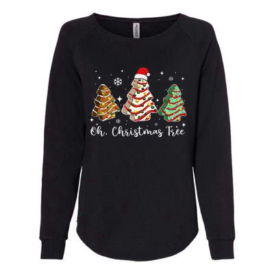 Groovy Oh Christmas Tree Cakes Debbie Becky Jen Cake Lovers Womens California Wash Sweatshirt