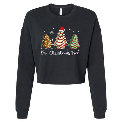 Groovy Oh Christmas Tree Cakes Debbie Becky Jen Cake Lovers Cropped Pullover Crew