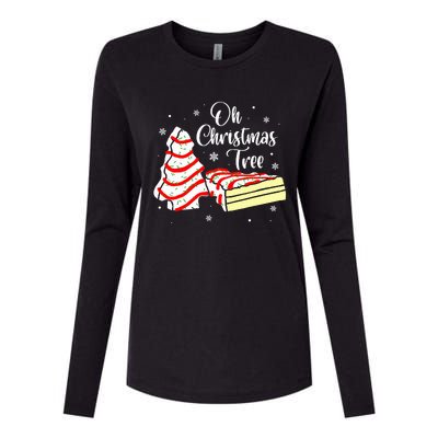 Groovy Oh Christmas Tree Cakes Debbie Becky Jen Cake Lovers Womens Cotton Relaxed Long Sleeve T-Shirt