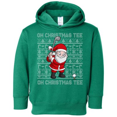 Golf Oh Christmas Santa Claus Golfer Toddler Hoodie