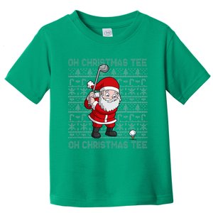 Golf Oh Christmas Santa Claus Golfer Toddler T-Shirt