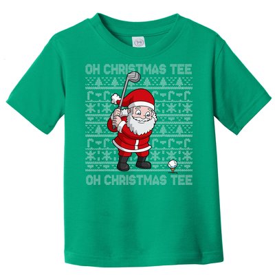 Golf Oh Christmas Santa Claus Golfer Toddler T-Shirt