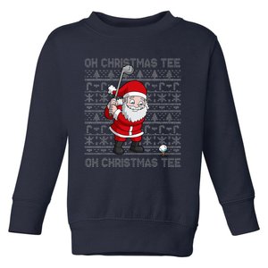 Golf Oh Christmas Santa Claus Golfer Toddler Sweatshirt