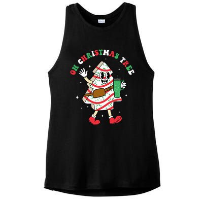 Groovy Oh Christmas Tree Cakes Debbie Becky Jen Cake Lovers Ladies PosiCharge Tri-Blend Wicking Tank