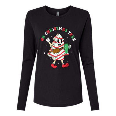 Groovy Oh Christmas Tree Cakes Debbie Becky Jen Cake Lovers Womens Cotton Relaxed Long Sleeve T-Shirt