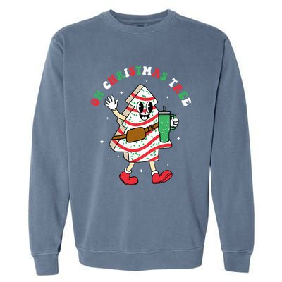 Groovy Oh Christmas Tree Cakes Debbie Becky Jen Cake Lovers Garment-Dyed Sweatshirt