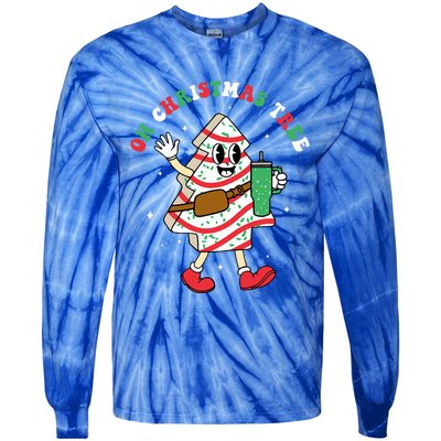 Groovy Oh Christmas Tree Cakes Debbie Becky Jen Cake Lovers Tie-Dye Long Sleeve Shirt