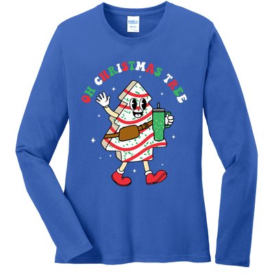 Groovy Oh Christmas Tree Cakes Debbie Becky Jen Cake Lovers Ladies Long Sleeve Shirt