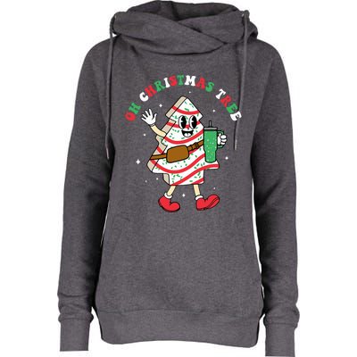 Groovy Oh Christmas Tree Cakes Debbie Becky Jen Cake Lovers Womens Funnel Neck Pullover Hood