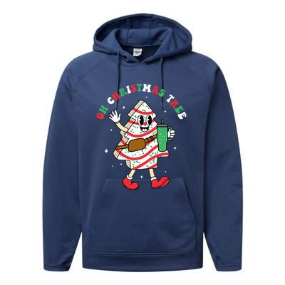 Groovy Oh Christmas Tree Cakes Debbie Becky Jen Cake Lovers Performance Fleece Hoodie