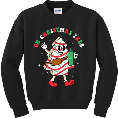 Groovy Oh Christmas Tree Cakes Debbie Becky Jen Cake Lovers Kids Sweatshirt