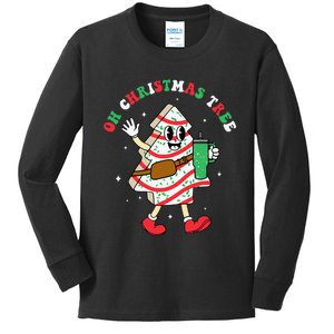 Groovy Oh Christmas Tree Cakes Debbie Becky Jen Cake Lovers Kids Long Sleeve Shirt