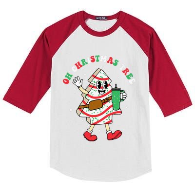 Groovy Oh Christmas Tree Cakes Debbie Becky Jen Cake Lovers Kids Colorblock Raglan Jersey