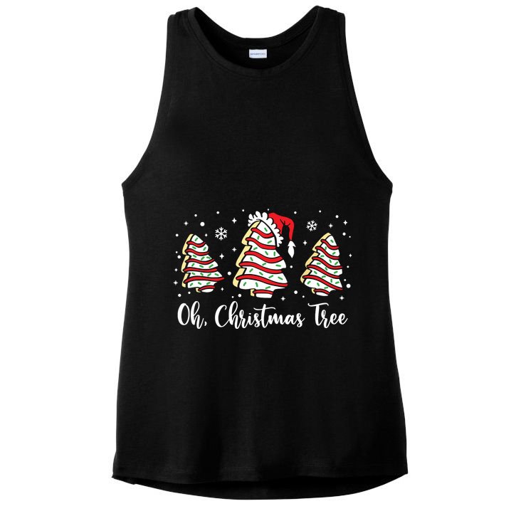 Groovy Oh Christmas Tree Cakes Debbie Becky Jen Cake Lovers Ladies PosiCharge Tri-Blend Wicking Tank