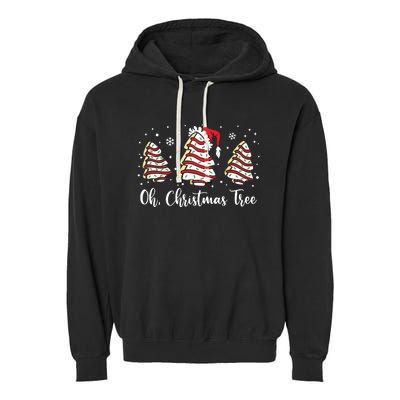 Groovy Oh Christmas Tree Cakes Debbie Becky Jen Cake Lovers Garment-Dyed Fleece Hoodie