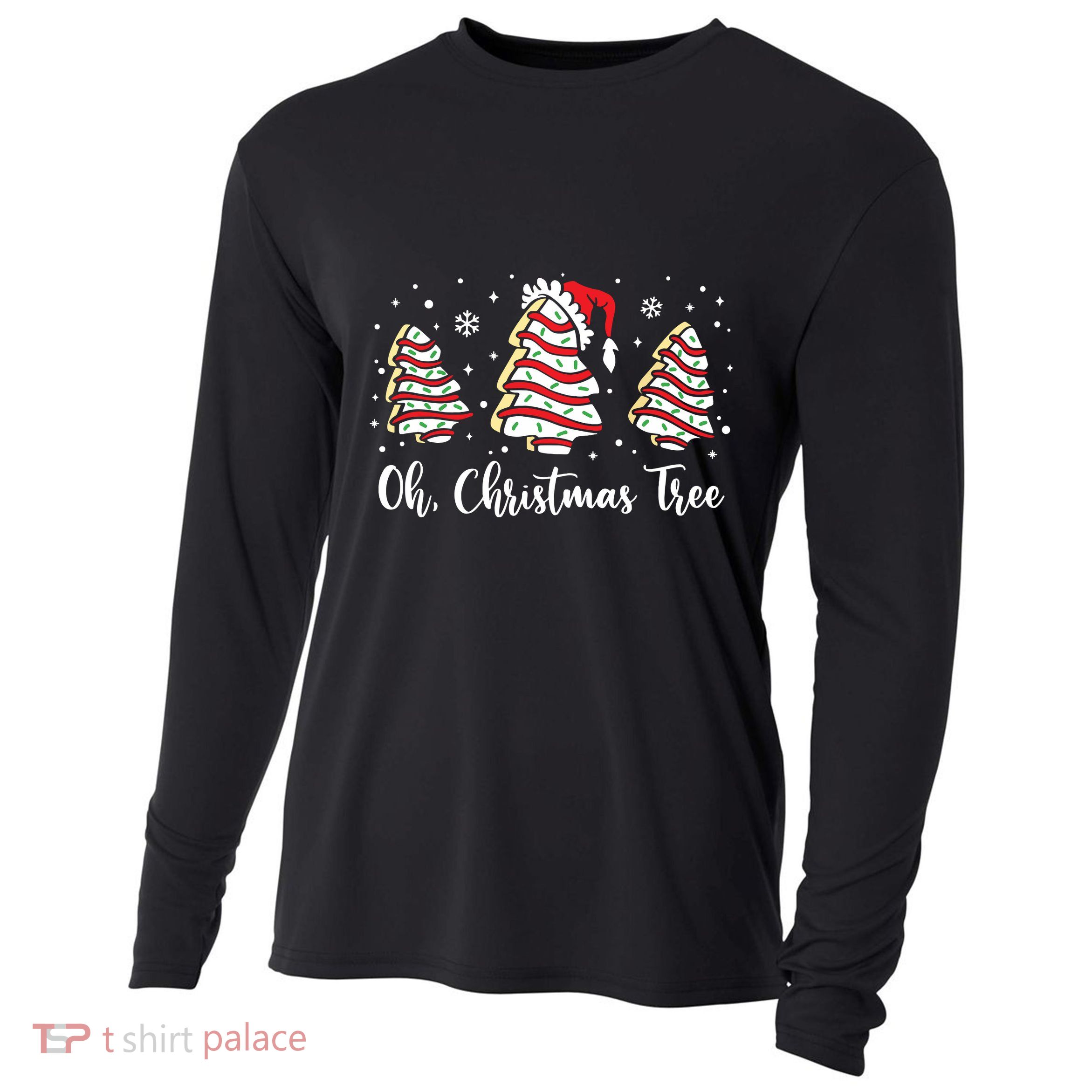 Groovy Oh Christmas Tree Cakes Debbie Becky Jen Cake Lovers Cooling Performance Long Sleeve Crew