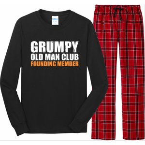 Grumpy Old Club Founding Member Funny Father Grandfather Gift Long Sleeve Pajama Set