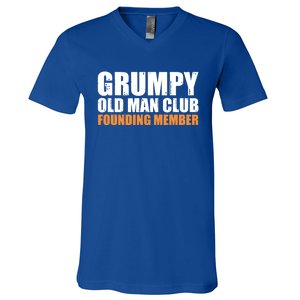 Grumpy Old Club Founding Member Funny Father Grandfather Gift V-Neck T-Shirt