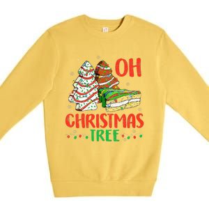 Groovy Oh Christmas Tree Cakes Debbie Becky Jen Cake Lovers  Premium Crewneck Sweatshirt