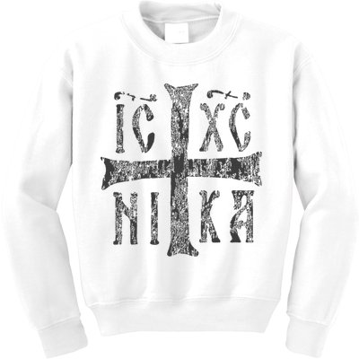 Greek Orthodox Cross Christogram Icxc Nika Jesus Christ Kids Sweatshirt