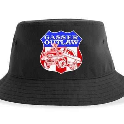 Gasser Outlaw Class Vintage Drag Racing Race Car Sustainable Bucket Hat