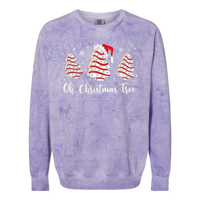 Groovy Oh Christmas Tree Cakes Debbie Becky Jen Cake Lovers Colorblast Crewneck Sweatshirt