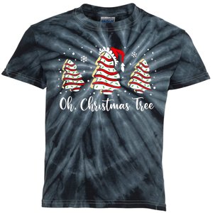 Groovy Oh Christmas Tree Cakes Debbie Becky Jen Cake Lovers Kids Tie-Dye T-Shirt