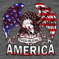 God Bless America 7 Panel Mesh Trucker Snapback Hat