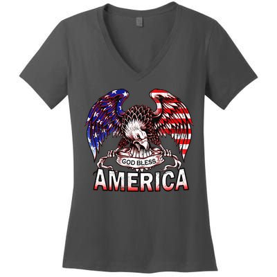 God Bless America Women's V-Neck T-Shirt