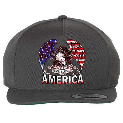 God Bless America Wool Snapback Cap