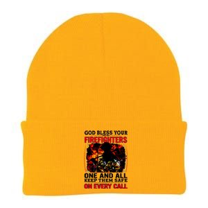 God Bless Firefighters Knit Cap Winter Beanie