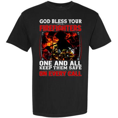 God Bless Firefighters Garment-Dyed Heavyweight T-Shirt