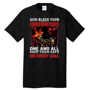 God Bless Firefighters Tall T-Shirt