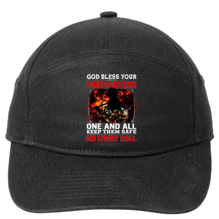 God Bless Firefighters 7-Panel Snapback Hat